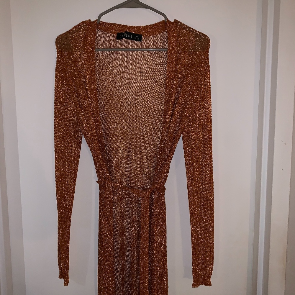 Sexy see through orange mini dress or cover up (sparkles)